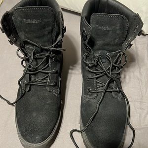 Black suede Timberland boots